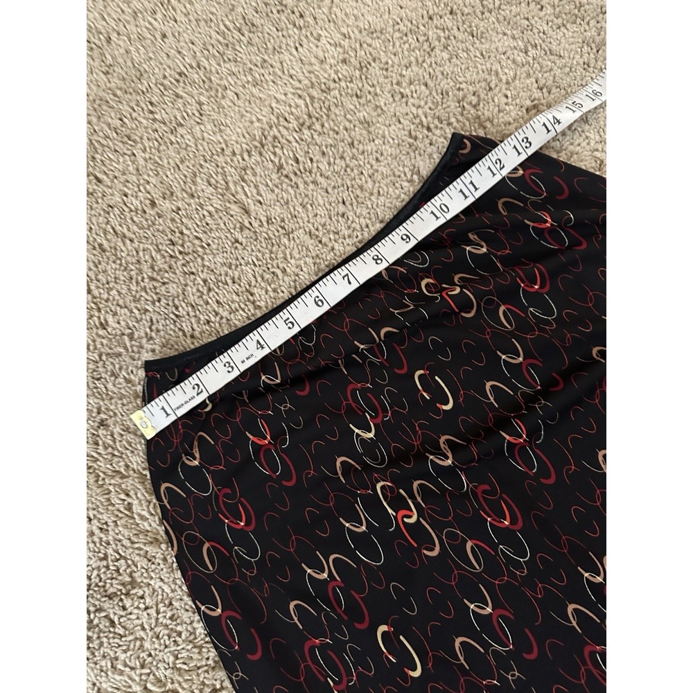 Wrapper Womens Medium Black Red Chain Link Print A-Line Midi Skirt 60TZ2808 - Picture 6 of 8
